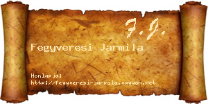 Fegyveresi Jarmila névjegykártya